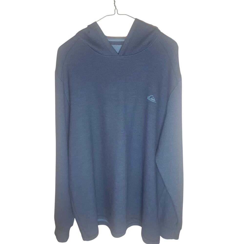 Quiksilver Men's XL Blue DryFlight Waffle Knit Pullover Hoodie